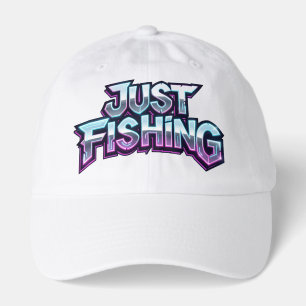 Just Fishing Neon Glow Funny Gift for Fisherman Hat