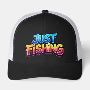Just Fishing Neon Glow Rainbow Funny Gift for Fish