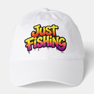 Just Fishing Rainbow Dripping Funny Gift for Fishe Hat