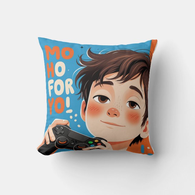 Just Five More Minutes – Funny Gamer Sleepy T-Shir Throw Pillow (Front)