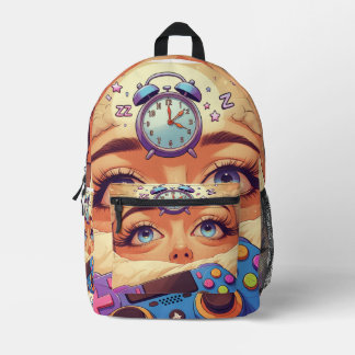 Just Five More Minutes – Funny Gamer T-Shirt for Printed Backpack