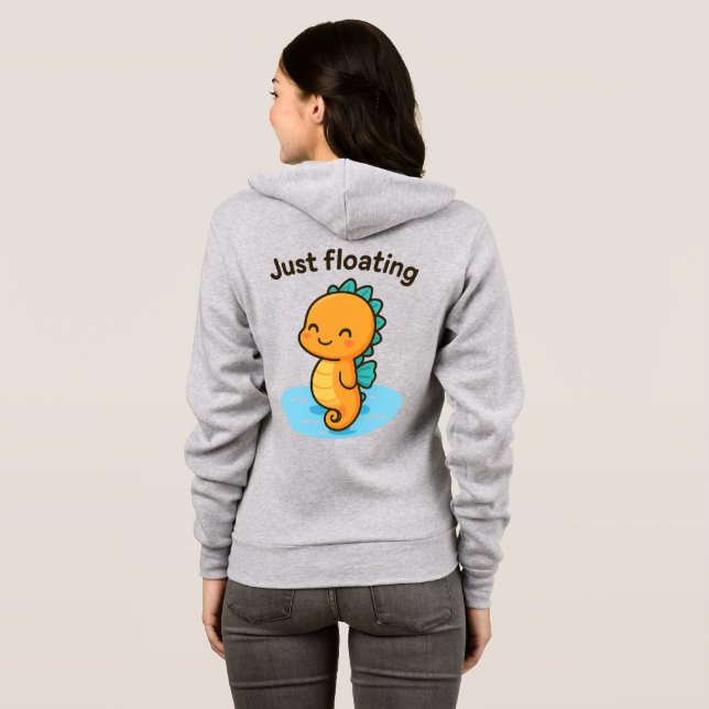Just Floating – Cute Seahorse  Hoodie (Back Full)