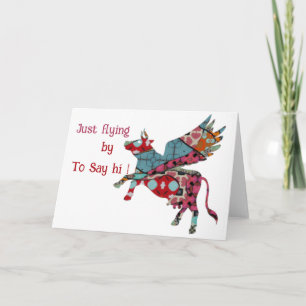 Just Flying By Folded Greeting Card