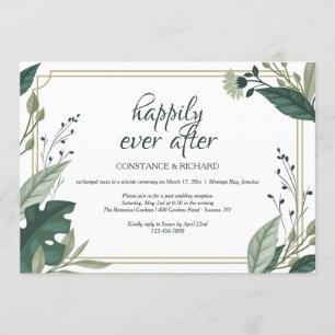 Just Foliage Elopement Reception Invitation
