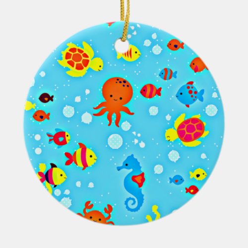 Just for Kids cute and colorful ocean life Ceramic Ornament