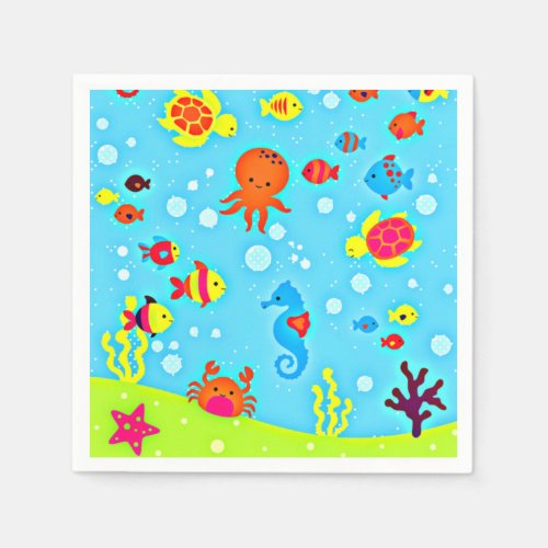 Just for Kids fun and colorful ocean life Napkins