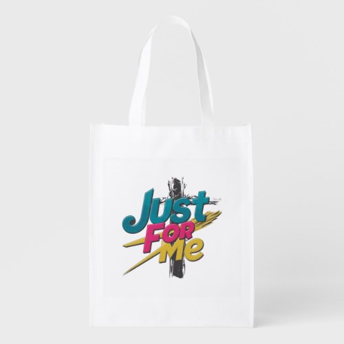 Just for Me on cross art design ladies T Grocery Bag