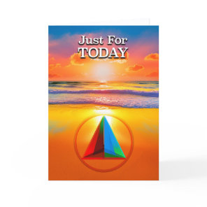 Just For TODAY AA Slogan Beach at Sunrise Card