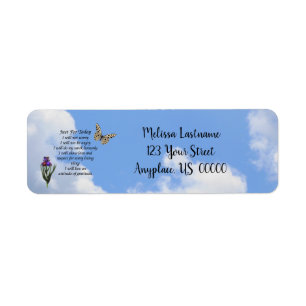 Just For Today Butterfly Inspirational Address Label