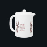 Just For Today Flowering Tree Inspirational Teapot<br><div class="desc">Inspirational Just For Today principles of Reiki with a lovely flowering tree teapot.  Click on Customize to add text.  This image is available on many products in my gallery.  Thanks for stopping by Smilin' Eyes Treasures.</div>
