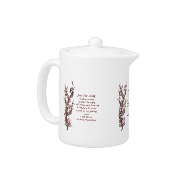 Just For Today Flowering Tree Inspirational Teapot (Left)