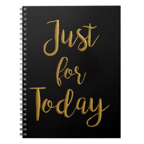 Just For Today gold quote AA NA 12 step recovery Notebook