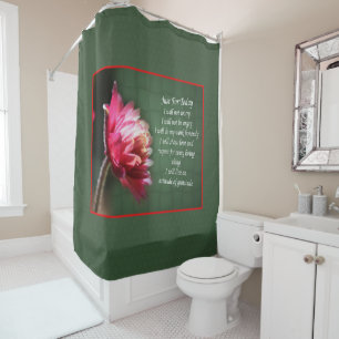 Just For Today Inspirational Floral  Shower Curtain