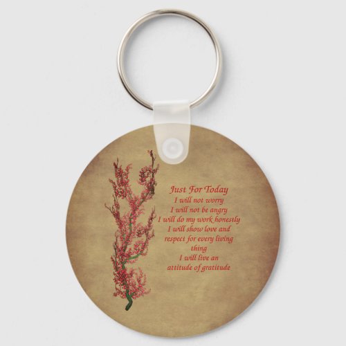 Just For Today Inspirational Quote  Keychain