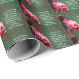 Just For Today Inspirational Reiki Floral    Wrapping Paper