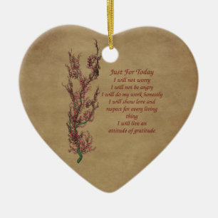 Just For Today Inspirational Words Ceramic Ornament