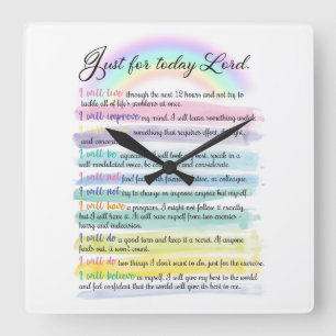 Just for today, Lord Square Wall Clock