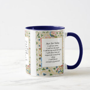 Just For Today Peacock Inspirational Mug
