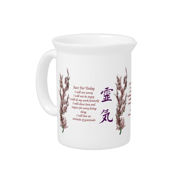 Just For Today Principles Of Reiki  Pitcher (Left)