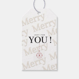 Just for You &quot;Embossed&quot; Merry Holiday Ornament Tag