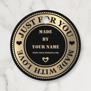 Just For You Made With Love Heart Web Thank You Favor Tags