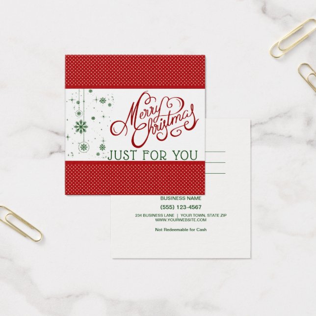 Just For You Merry Christmas Gift Card Certificate (Office)