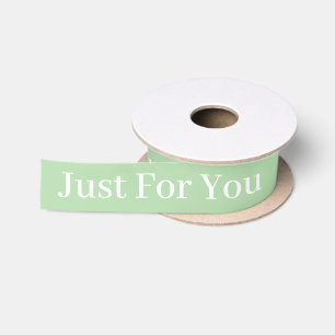 JUST FOR YOU PERSONALZIED TEXT AND LOGO MINT GREEN SATIN RIBBON