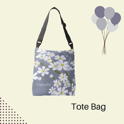 Just For You purple and white floral   Crossbody Bag