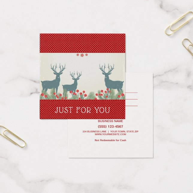 Just For You Rustic Deer Gift Card Certificate (Office)