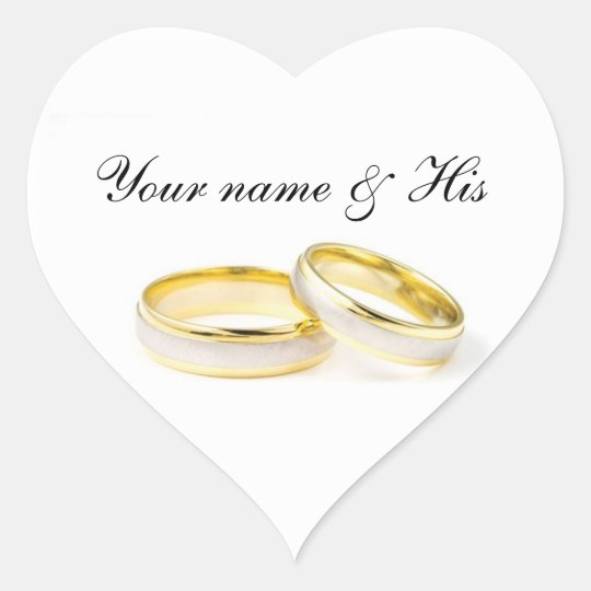 Just For You Two Rings Wedding Heart Sticker Zazzle Com