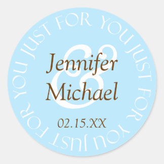 Just For You Wedding Favor Labels