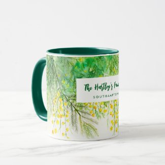 Just For You Yellow Mimosa Watercolor Painting