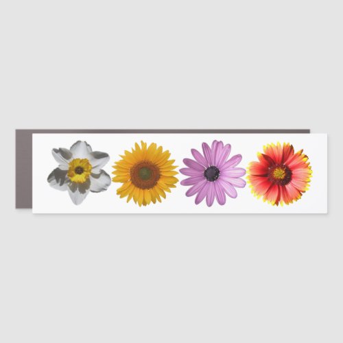 Just Four Flowers  Floral Photo Car Magnet