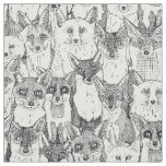 just foxes black soft white fabric
