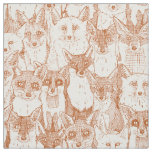 just foxes rust soft white fabric