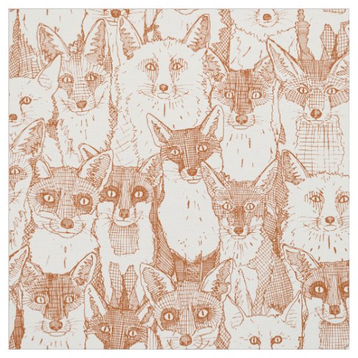 just foxes rust soft white fabric