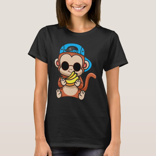 Just Freaking Love Monkeys And Bananas Sunglasses  T-Shirt (Front)