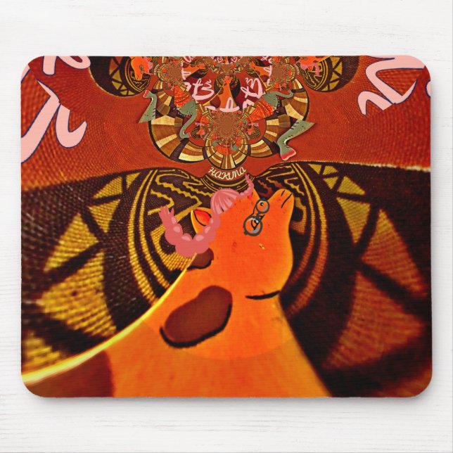 Just Funny Giraffe image design Mouse Pad (Front)