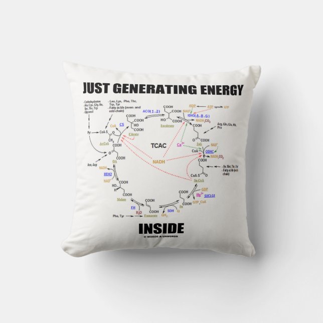 Just Generating Energy Inside Krebs Cycle Humor Throw Pillow (Front)