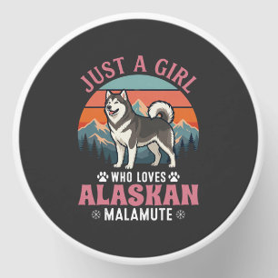 Just Girl Alaskan Malamute Dog Retro Sunset Mounta Mini Candle Favors