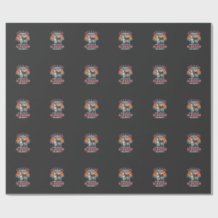 Just Girl Alaskan Malamute Dog Retro Sunset Mounta Wrapping Paper