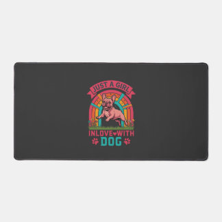 Just Girl Inlove Dog French Bulldog Rainbow Paws Desk Mat