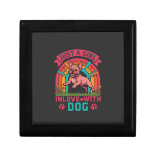 Just Girl Inlove Dog French Bulldog Rainbow Paws Gift Box