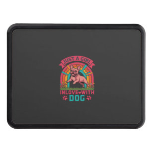 Just Girl Inlove Dog French Bulldog Rainbow Paws Hitch Cover
