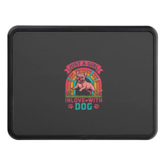 Just Girl Inlove Dog French Bulldog Rainbow Paws Hitch Cover