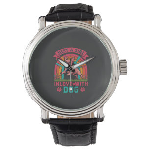 Just Girl Inlove Dog French Bulldog Rainbow Paws Watch