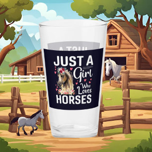 Just girl loves horses glass