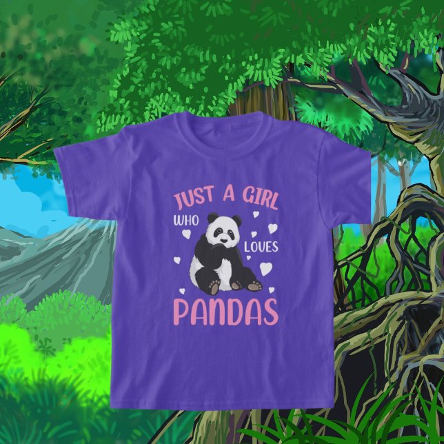just girl loves pandas word art  T-Shirt (Creator Uploaded)