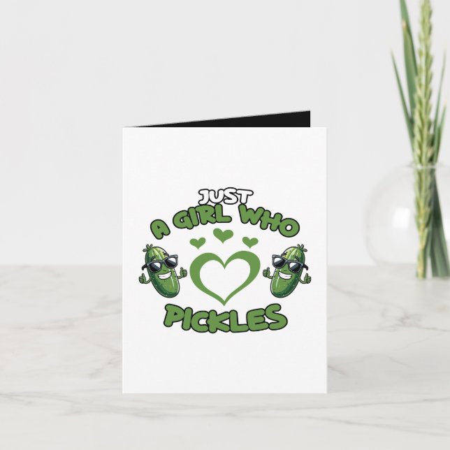 Just girl loves pickles customizable card (Front)