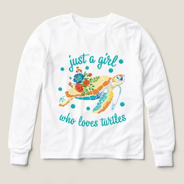 just girl loves turtles  Tri-Blend shirts (Design Front)